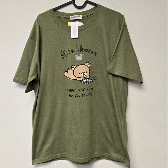 Rilakkuma Fun T-shirt Olive Green XL - Picture 8 of 8